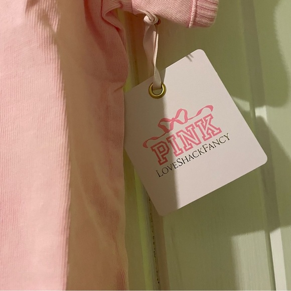 PINK X LOVESHACKFANCY bling dog tee X-small NWT - Picture 6 of 9